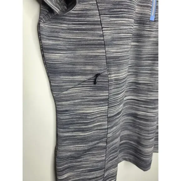 Sport Haley black white spacedye short sleeve polo shirt  medium golf pickleball - Picture 2 of 5